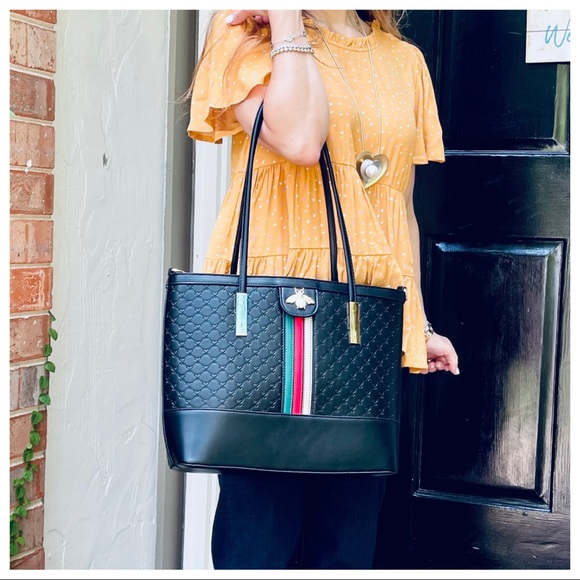 Chic vegan leather tote and wallet bag set - Picture 6 of 12